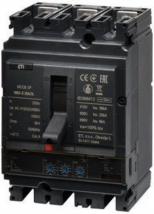 Автоматичний вимикач силовий NBS-E 250/3L 250A (36kA, (0.4-1)In/(1.5-10)Ir) 3P 4673079 фото