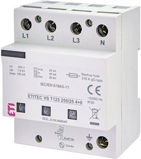 Обмежувач перенапруги ETITEC VS T123 255/25 (4+0) 2442938 фото