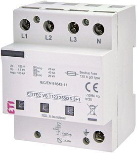 Обмежувач перенапруги ETITEC VS T123 255/25 (3+1) 2442939 фото
