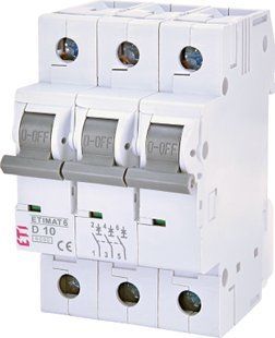 Автоматичний вимикач ETIMAT 6 3p D 10A (6kA) 2164514 фото