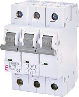Автоматичний вимикач ETIMAT 6 3p D 13A (6kA) 2164515 фото