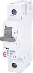 Автоматичний вимикач ETIMAT 6 1p D 25A (6kA) 2161518 фото