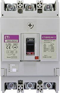 Автоматический выключатель силовой EB2S 250/3LF 250A (16kA, фикс./фикс.) 3P 4671813 фото