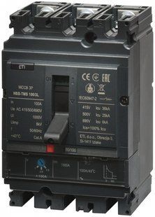Автоматичний вимикач силовий NBS-TMS 100/3L 100A (36kA, (0.8-1)In/фікс.) 3P 4673007 фото