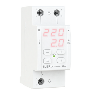 Реле напряжения с контролем тока ZUBR CV2-40A (max 50 А), 8 800 ВА red CV2-40 red фото