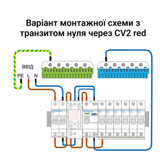 Реле напруги з контролем струму ZUBR CV2-40A (max 50 А), 8 800 ВА red CV2-40 red фото