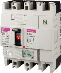 Автоматичний вимикач силовий EB2 125/4L 100A (25kA, (0.63-1)In/(6-12)In) 4P 4671031 фото