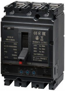 Автоматичний вимикач силовий NBS-E 250/3H 250A (85kA, (0.4-1)In/(1.5-10)Ir) 3P 4673083 фото