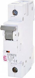 Автоматичний вимикач ETIMAT 6 1p C 1,6A (6kA) 2141507 фото