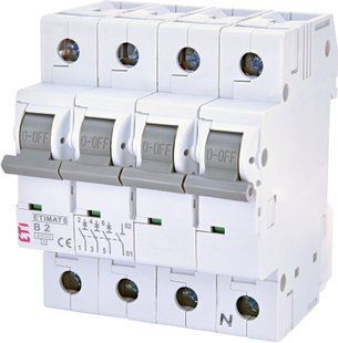 Автоматичний вимикач ETIMAT 6 3p+N B 2А (6 kA) 2116510 фото