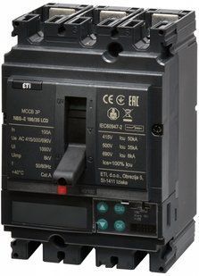Автоматичний вимикач силовий NBS-E 100/3S LCD 100A (50kA, (0.4-1)In/(1.5-12)In) 3P 4673049 фото