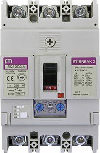 Автоматичний вимикач силовий EB2S 250/3LA 250A (16kA, (0.63-1)In/(5-11)In) 3P 4671888 фото