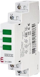 Трифазний індикатор наявності напруги SON H-3G (3x зелений LED) 2471556 фото