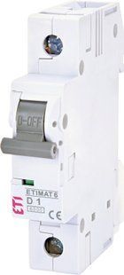 Автоматичний вимикач ETIMAT 6 1p D 1 A (6kA) 2161504 фото