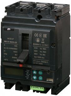 Автоматичний вимикач силовий NBS-EC 160/3S LCD 160A (50kA, (0.4-1)In/(1.5-12)In) 3P 4673067 фото
