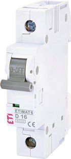 Автоматичний вимикач ETIMAT 6 1p D 16A (6kA) 2161516 фото