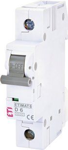 Автоматичний вимикач ETIMAT 6 1p D 6A (6kA) 2161512 фото